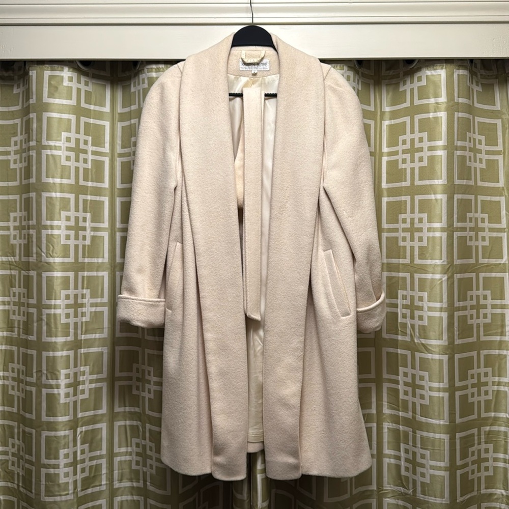 Kristen Blake cream wool swing coat sz 8